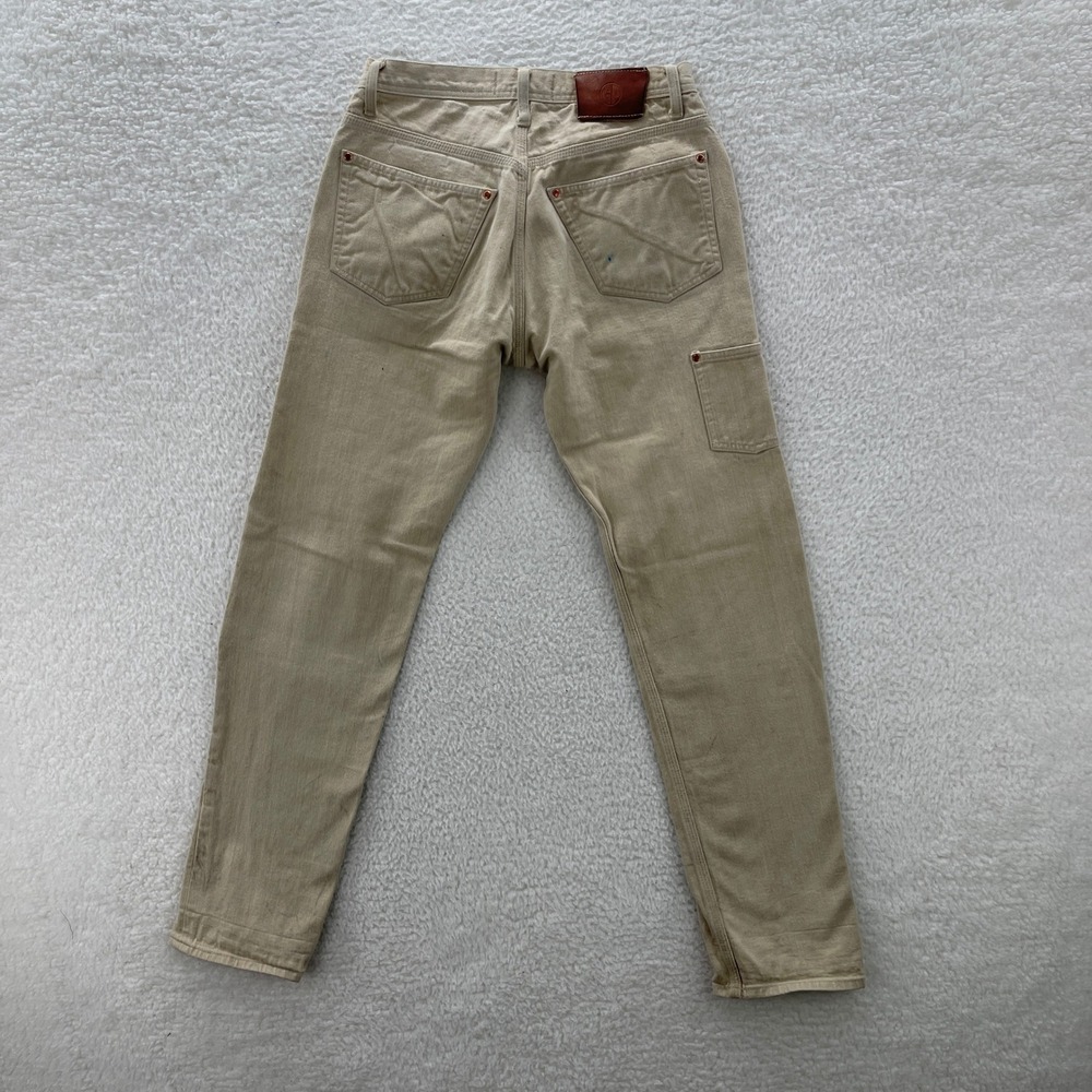 Grease Point Workwear Pants Mens 30x32* Beige Double Knee Selvedge Workwear USA - Picture 2 of 16
